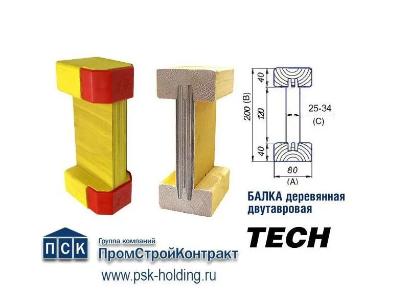 Балка двутавровая с заглушками «TECH» L=4,5 м